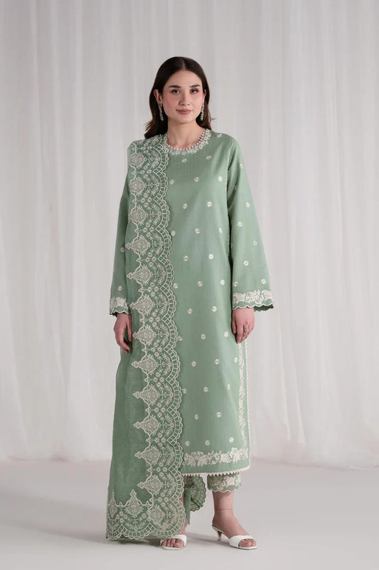 Florent Lawn Embroiderd Three Piece FL- 126