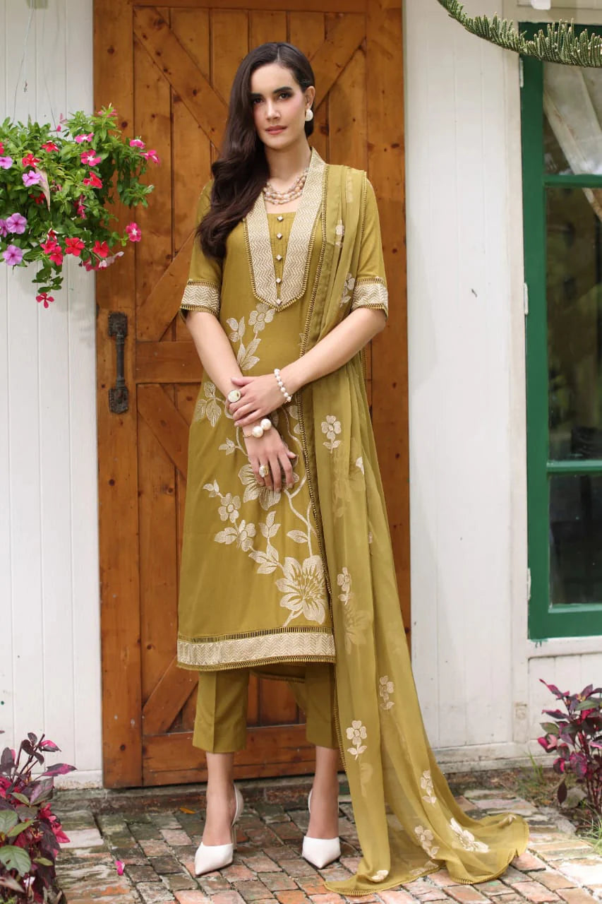 Bareeze Embroidered Dhanak Three Piece Winter BR-86