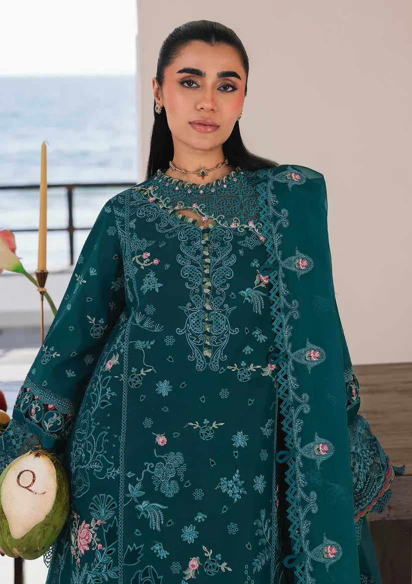 Qalamkar Luxury 26 Lawn Chikenk-Kari Embroidered Three Piece QL-810