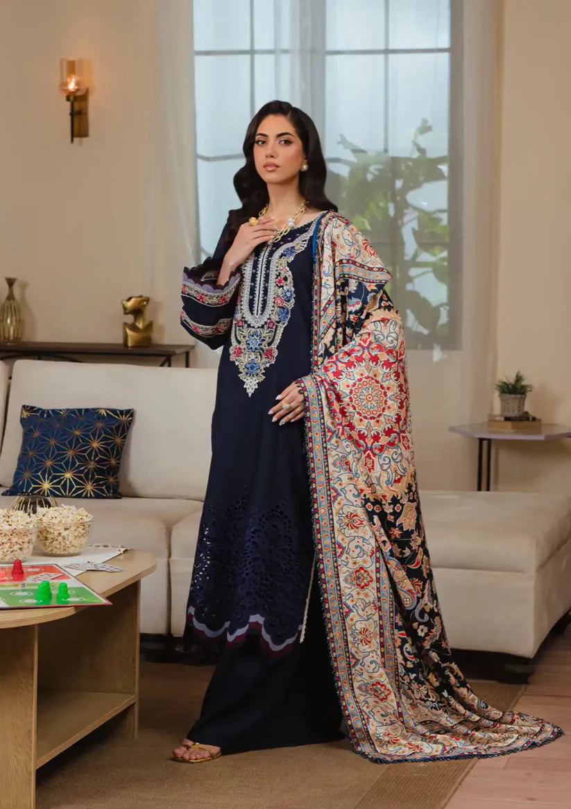 MAHNUR - 3PC Lawn Embroidered Suit - D-130