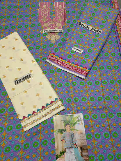 Pack of 3 FCC(1008) Printed+Embroidered kids Wear