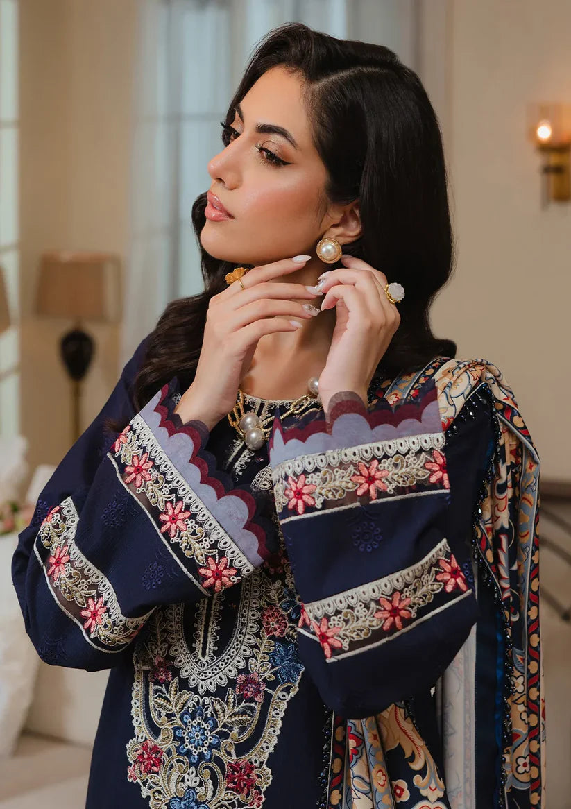 MAHNUR - 3PC Lawn Embroidered Suit - D-130