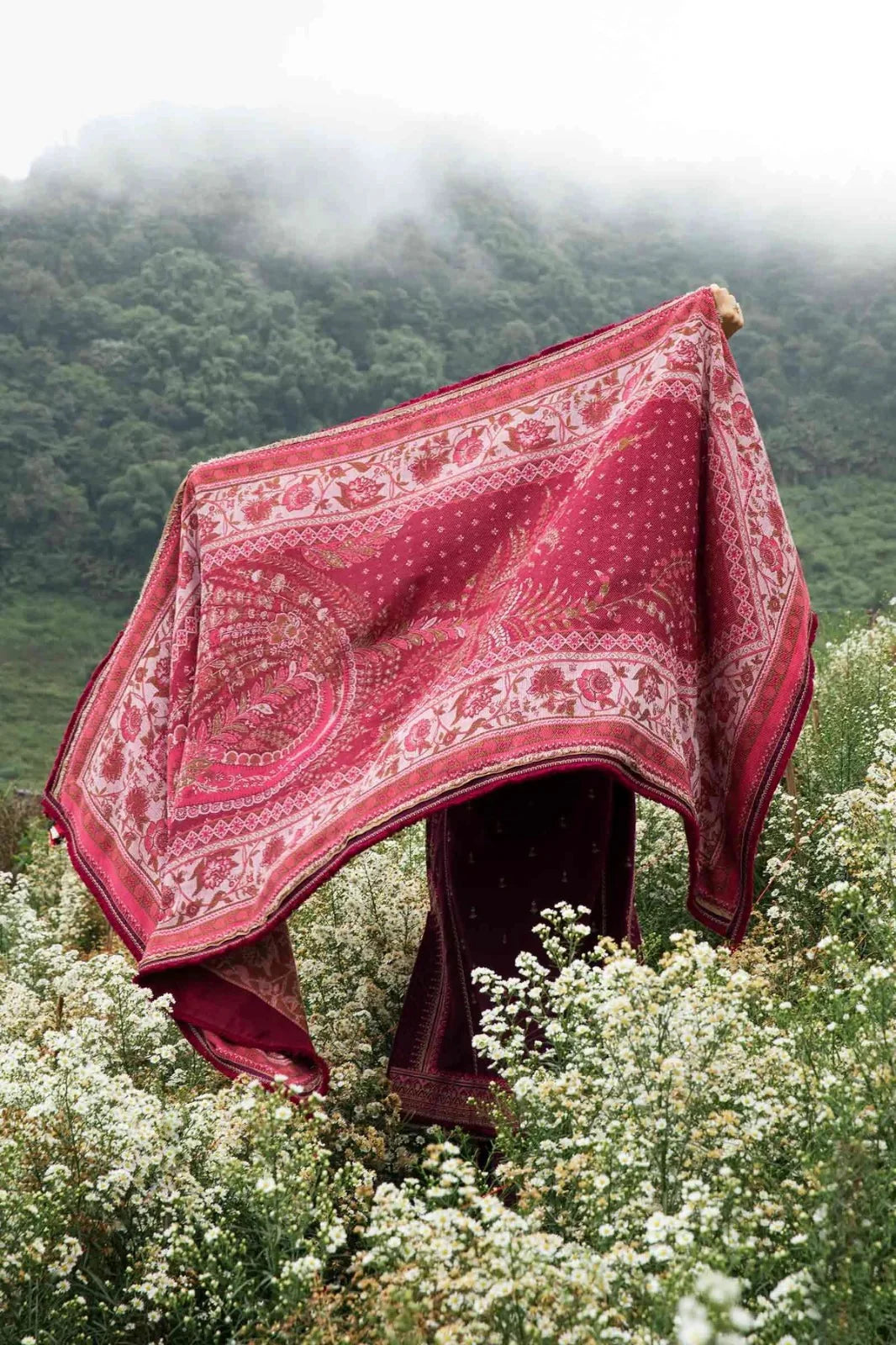 zarashahjhan Embroidered Dhanak Three Piece coco-97