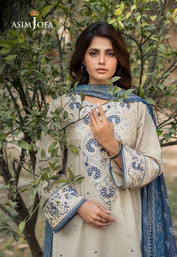 Eid Collection Asim Jofa EMBROIDERED Lawn 3 PCS D-142