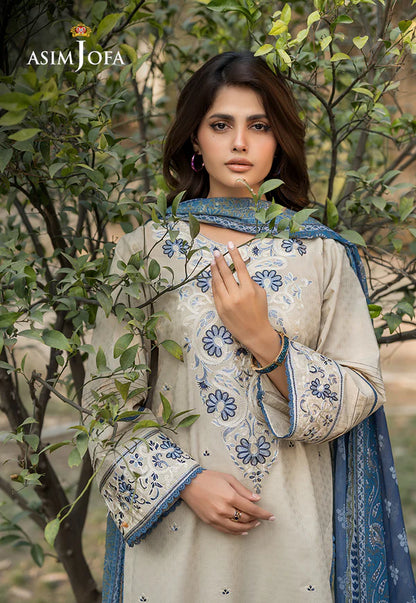 Eid Collection Asim Jofa EMBROIDERED Lawn 3 PCS D-142