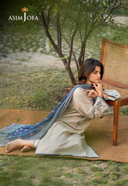 Eid Collection Asim Jofa EMBROIDERED Lawn 3 PCS D-142
