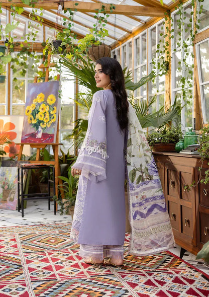 EID COLLECTION Elaf lavender love ChikenKari Embroidered 3pc Lawn Collection