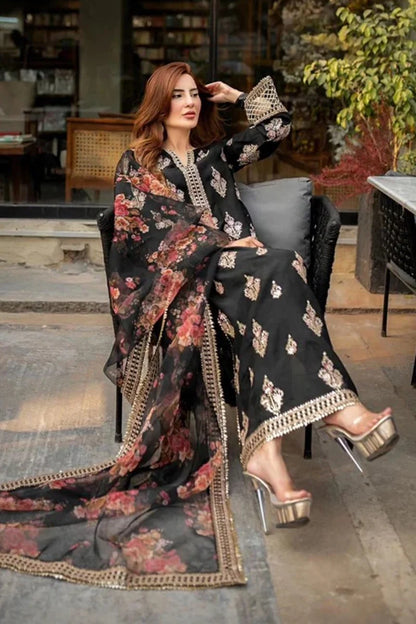 Asling Embroidered Dhanak Three Piece AS-177