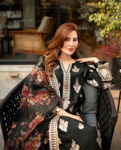 Asling Embroidered Dhanak Three Piece AS-177