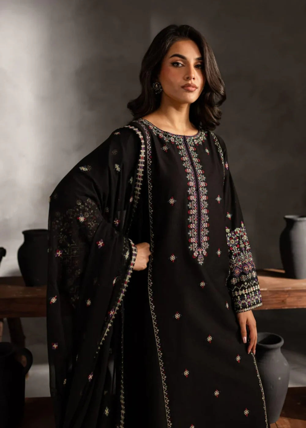 Batik D 204 Embroidered Dhanak Three Piece Winter Collection