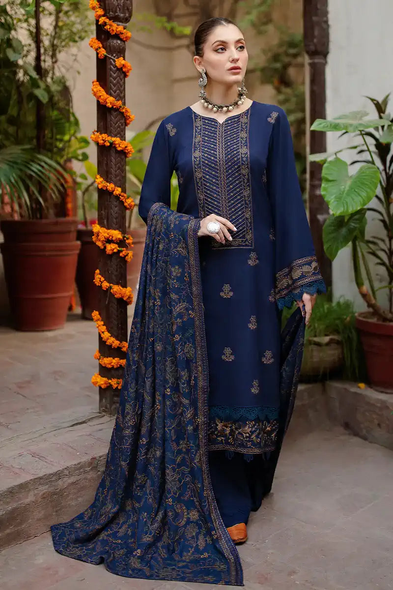 3 Piece - Embroidered Dhanak (Bareeze Winter Collection) Suit | D - 10