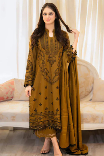 zarashahjhan Embroidered Dhanak Three Piece coco-66