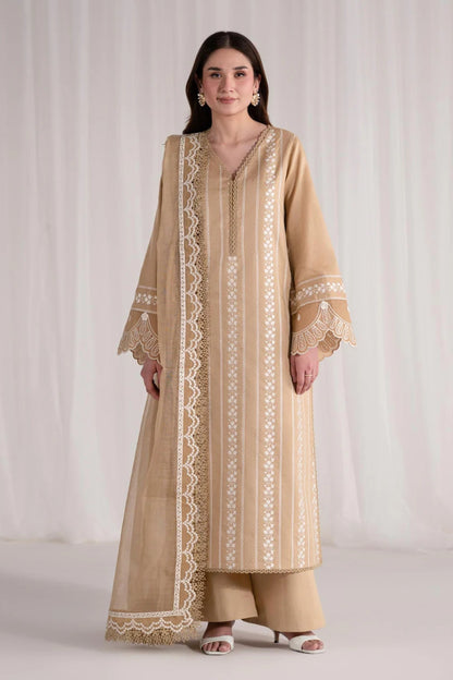 Elaria Akbar Aslam- 3PC Lawn Embroidered Suit - D-138