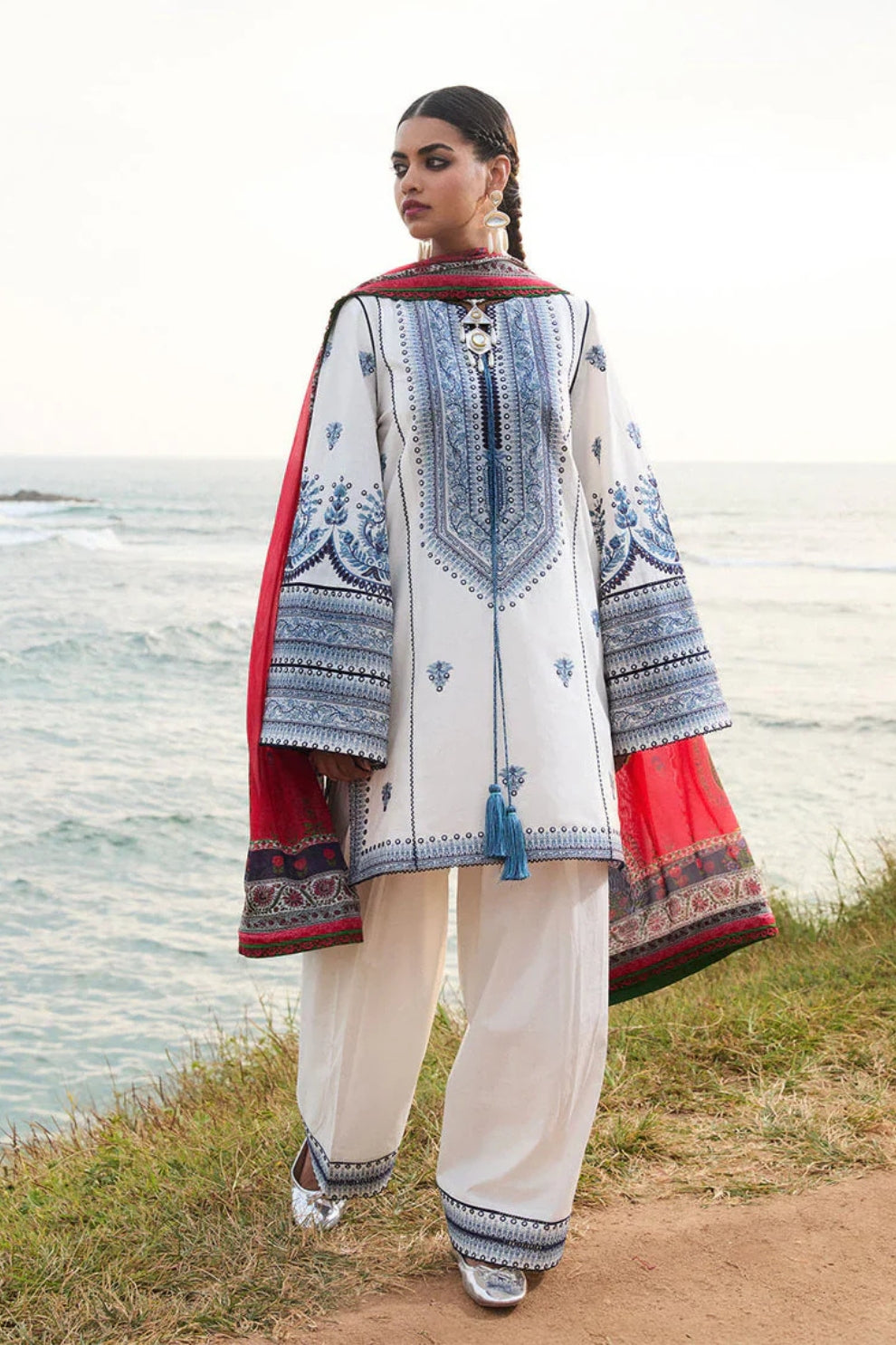 HUSSAIN REHAR - UNSTITCHED 3PC LAWN EMBROIDERED D-201