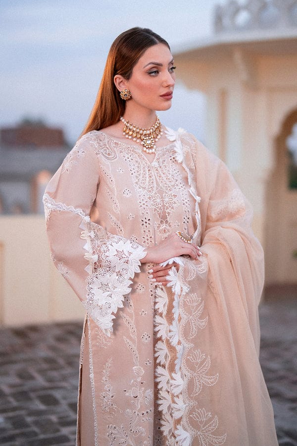 Zarpash Chikenkari Embroidered Dhanak Three Piece Zarpash-02