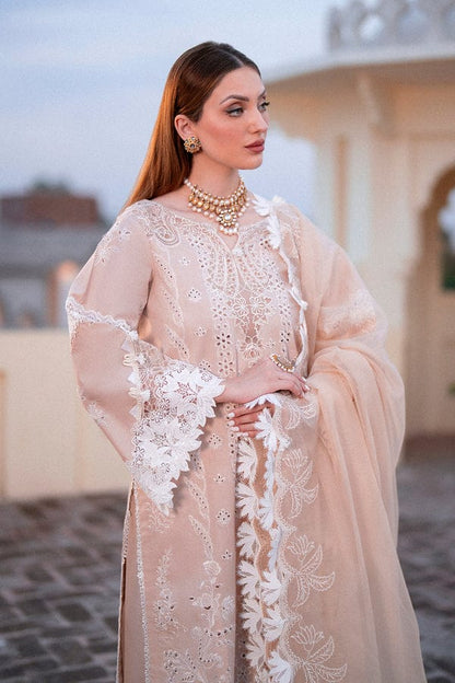 Zarpash Chikenkari Embroidered Dhanak Three Piece Zarpash-02