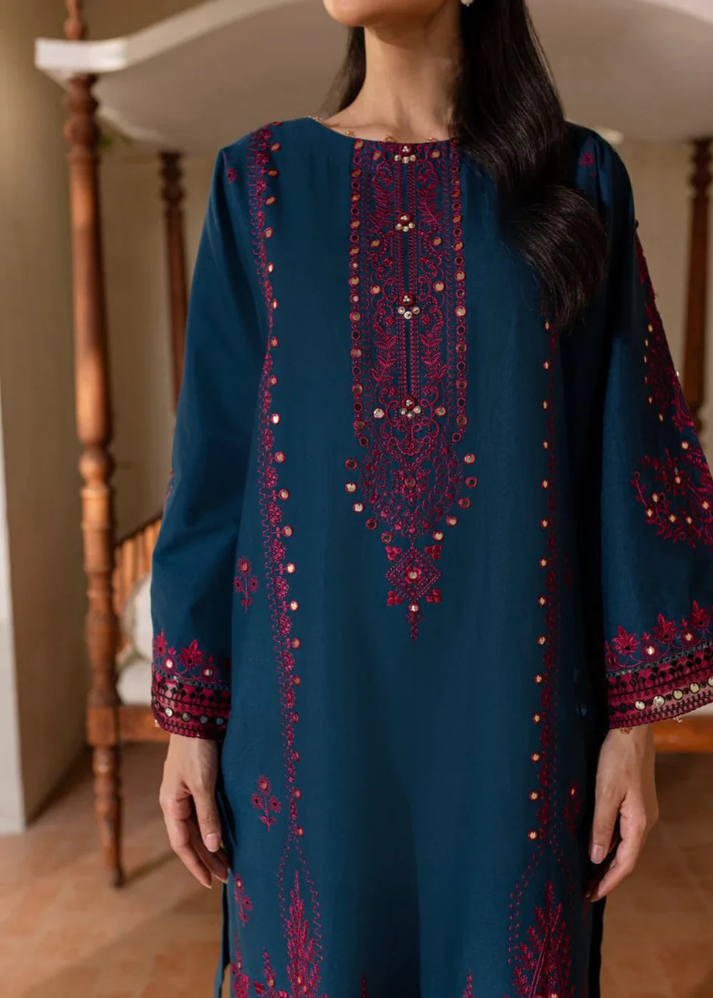 Khaadi Fcc-201 Blue Dhanak two piece