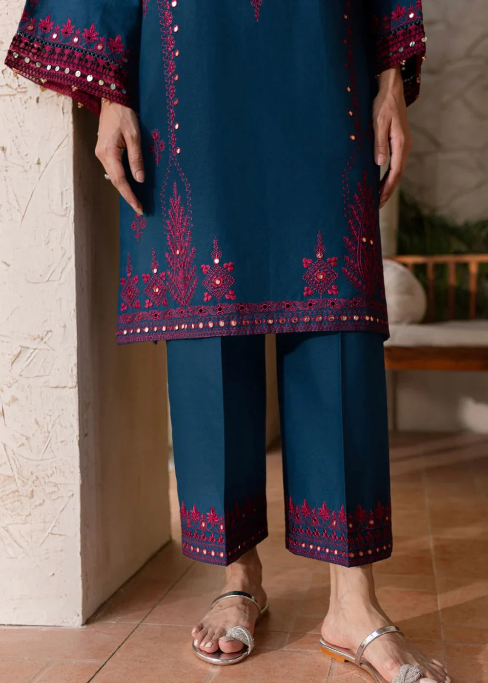 Khaadi Fcc-201 Blue Dhanak two piece
