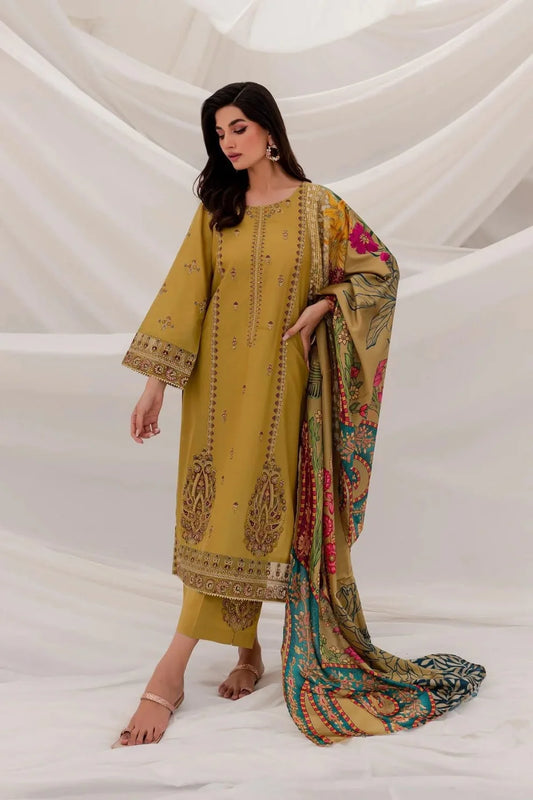 3 Piece - Embroidered Lawn  (Sapphire) | SPW - 857
