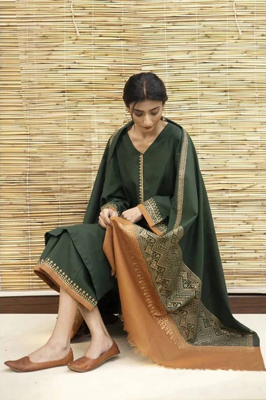3 Piece - Mongia Dhanak Embroidered Suit | FCC - 451