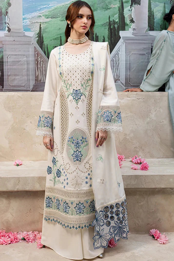 Chikenkari Qalamkar Embroidered lawn Three Piece QL-1024