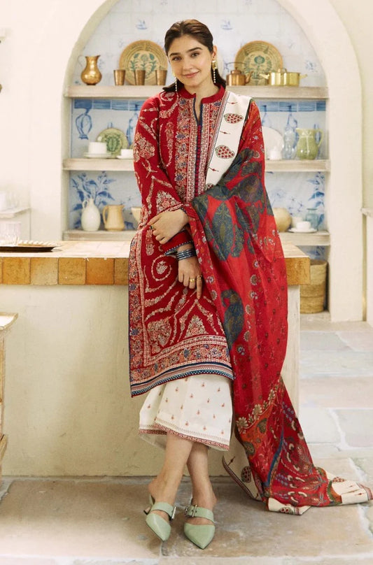 3 Piece - Embroidered Dhanak (Zara Shahjhan) | COCO - 08