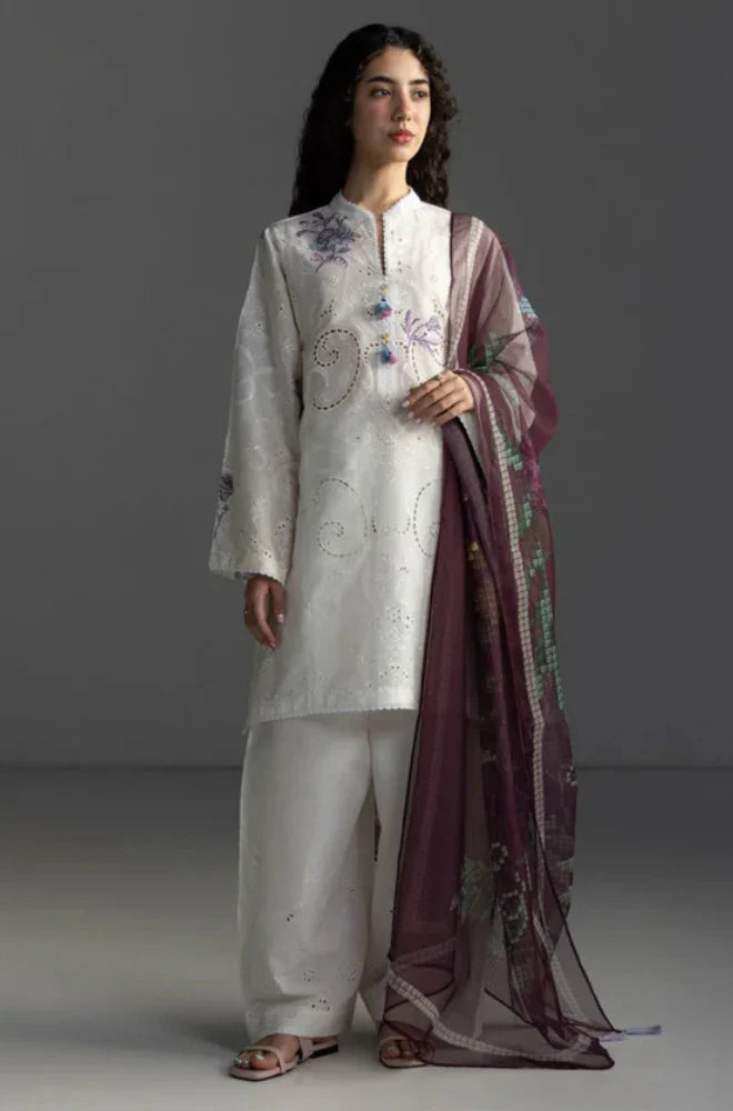 Zara Shahjahan Embroidered lawn Three Piece Coco-90