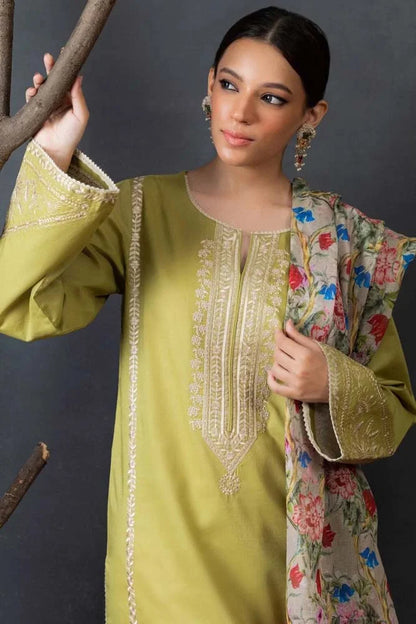 3 Piece - Zellbury Lime Unstitched Embroidered Suit | SP - 31